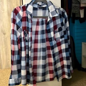 Rue21 blue and red flannel